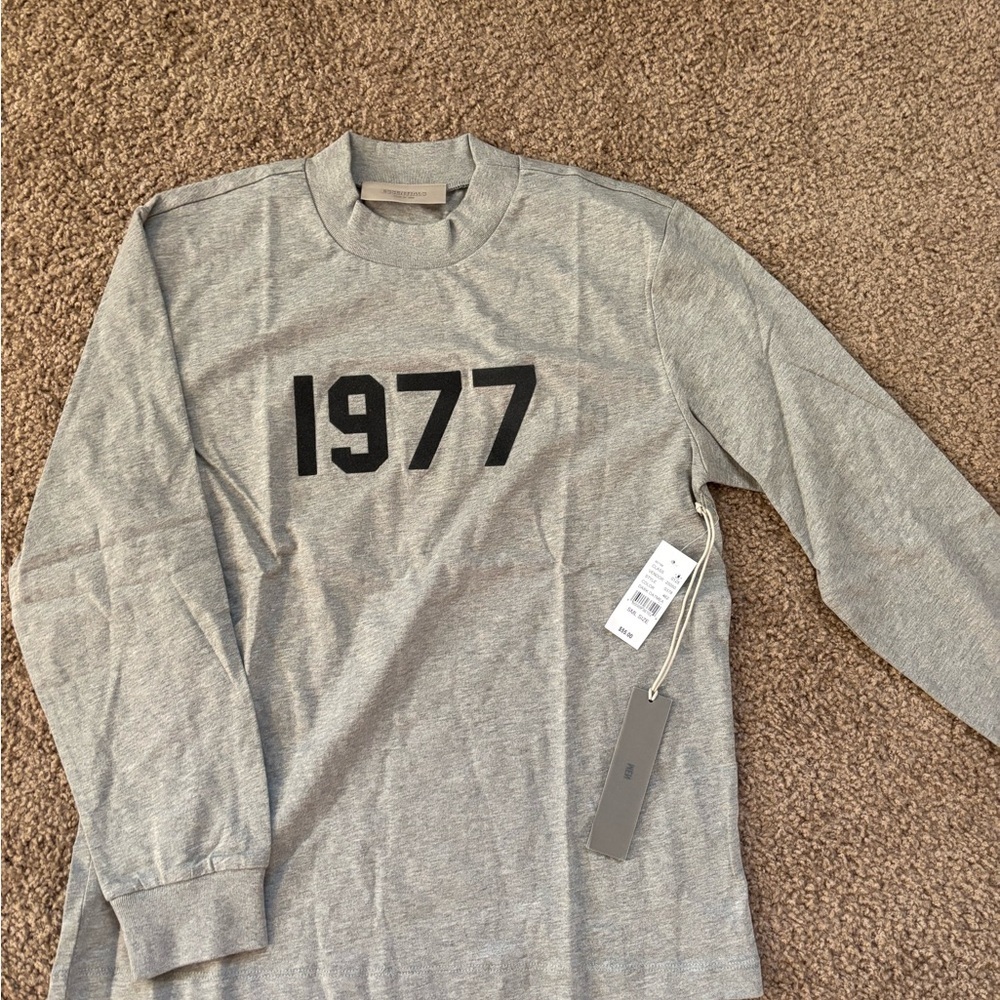 Essentials Gray Long Sleeve Tee 1977 Print